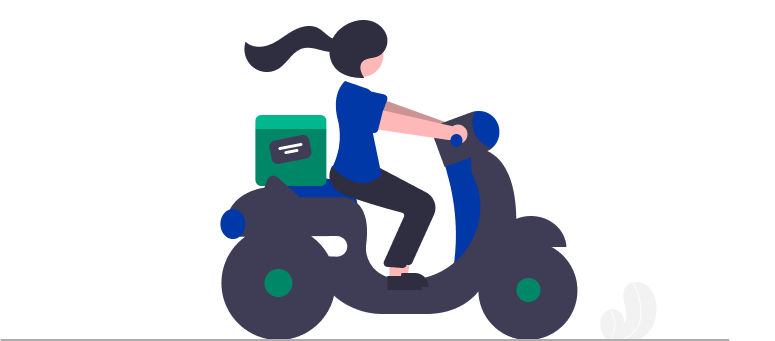 Illustration of a girl on a scooter