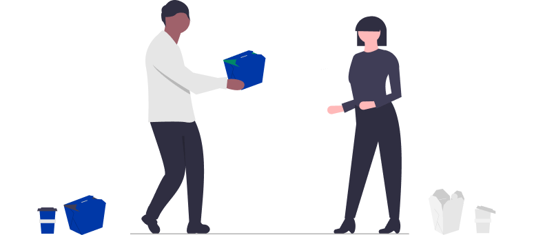 Illustration of someone delivering a package